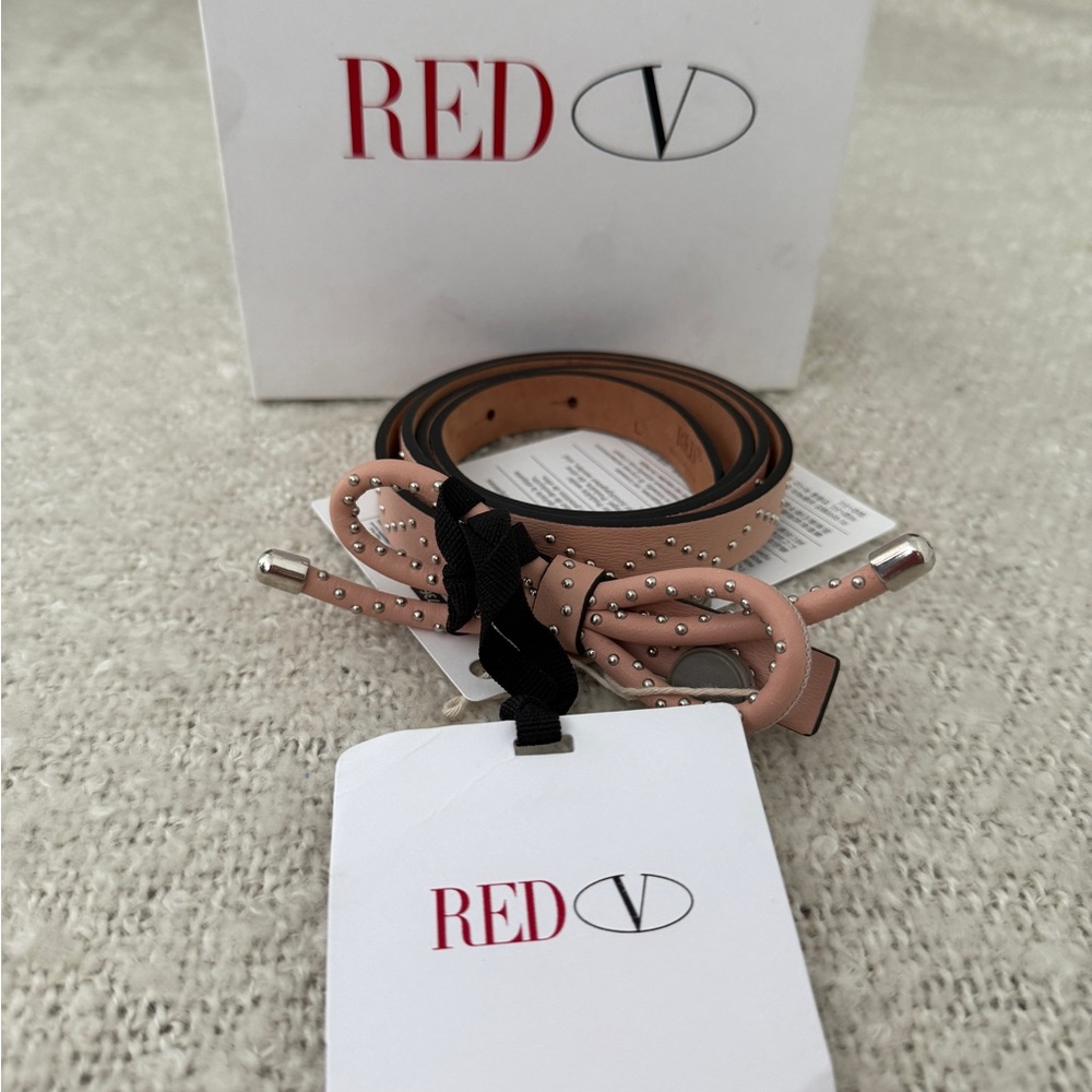 NWT RED Valentino Blush Studded Bow Belt